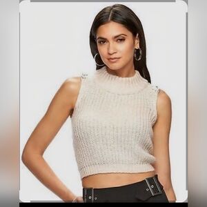 Jennifer Lopez Cream Knit Top